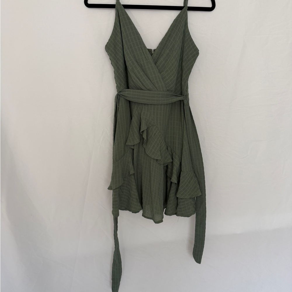 Trixxi Olive Green Mini Dress